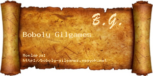 Boboly Gilgames névjegykártya
